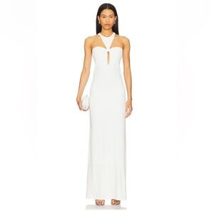 Adriana Degreas x Sabine Getty Open Back Maxi Dress in Off White